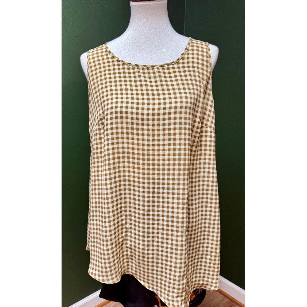 Logo Gingham Sleeveless Tunic Tank Top Women's‎ Size M